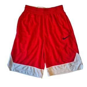 Nike Dri-FIT Red White Basketball Athletic Mesh Shorts